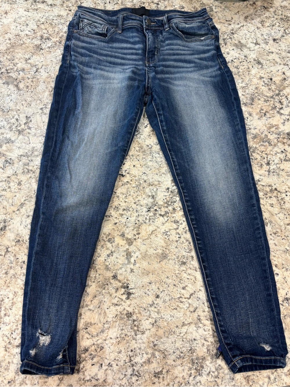 Womens Buckle Black Ankle Skinny Jeans - Size 30x27